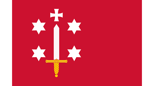 Vlag gemeente Haarlem - in kleur op transparante achtergrond - 600 * 337 pixels 
